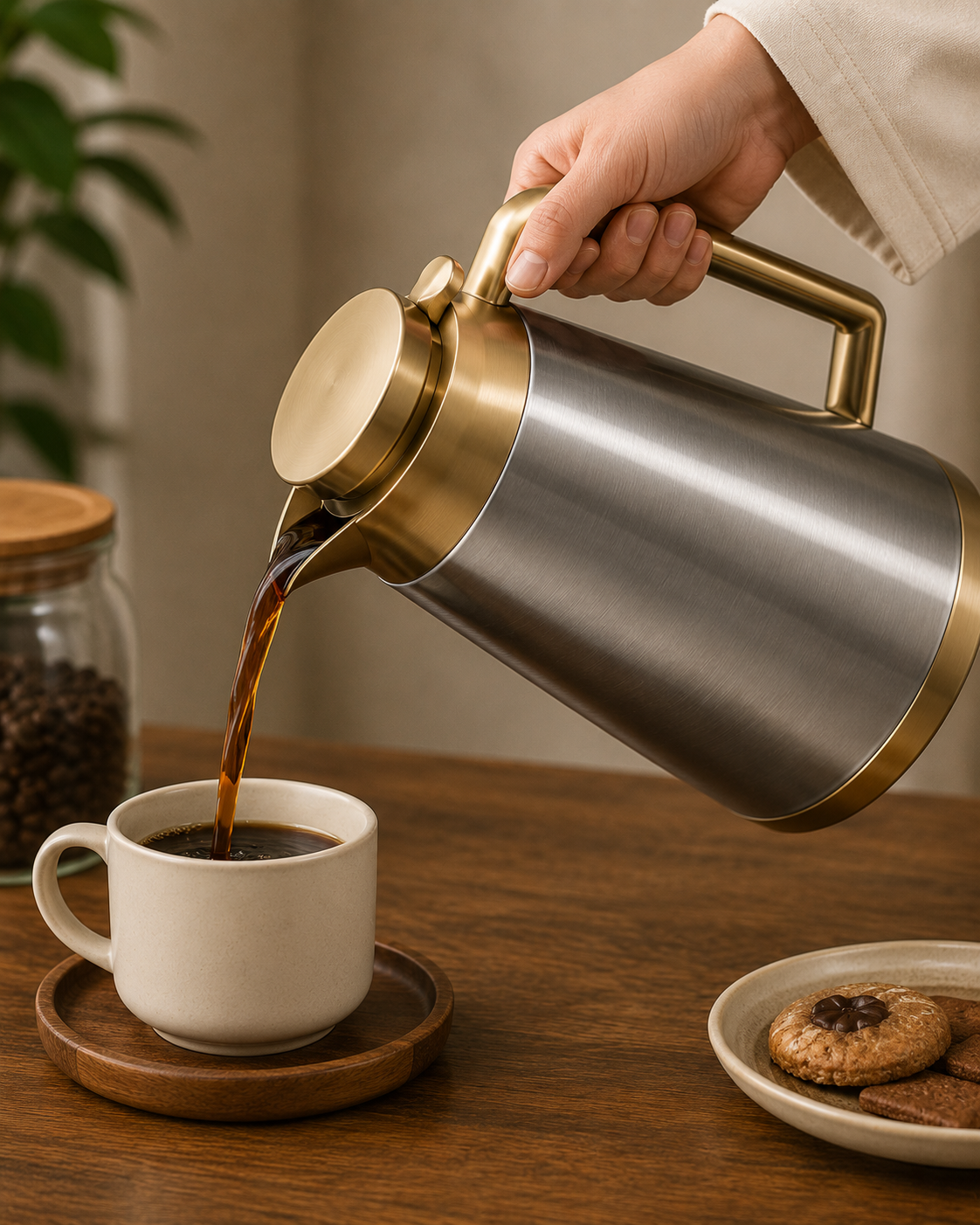 Safura Stainless Steel Carafe — Double Wall Insulated