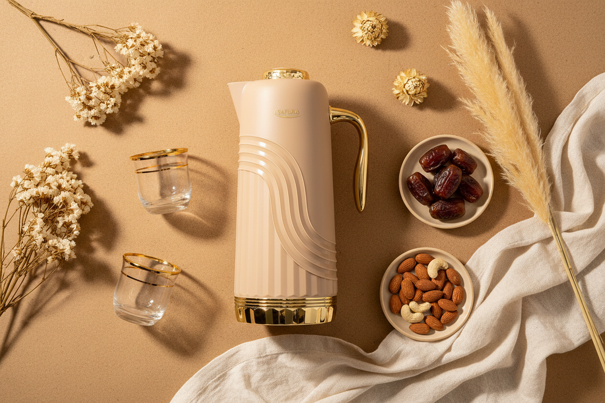 Beige Carafe — Flat Lay