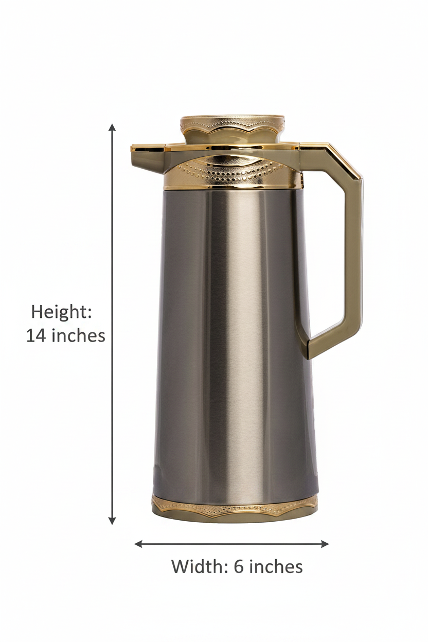 Grey Gold Carafe — Dimensions No Text