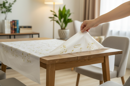 Table Cover — Hand Unfolding