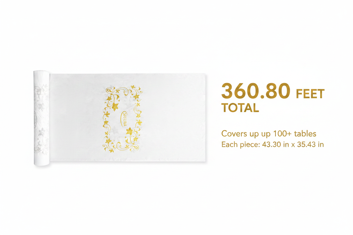 Table Cover — Roll Size Infographic